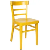einrichtungsdesign24 Küchenstuhl Küchenstuhl Laura farbiger Holzstuhl Esstisch Esszimmer Retro Vintage, Gestell Massivholz gelb