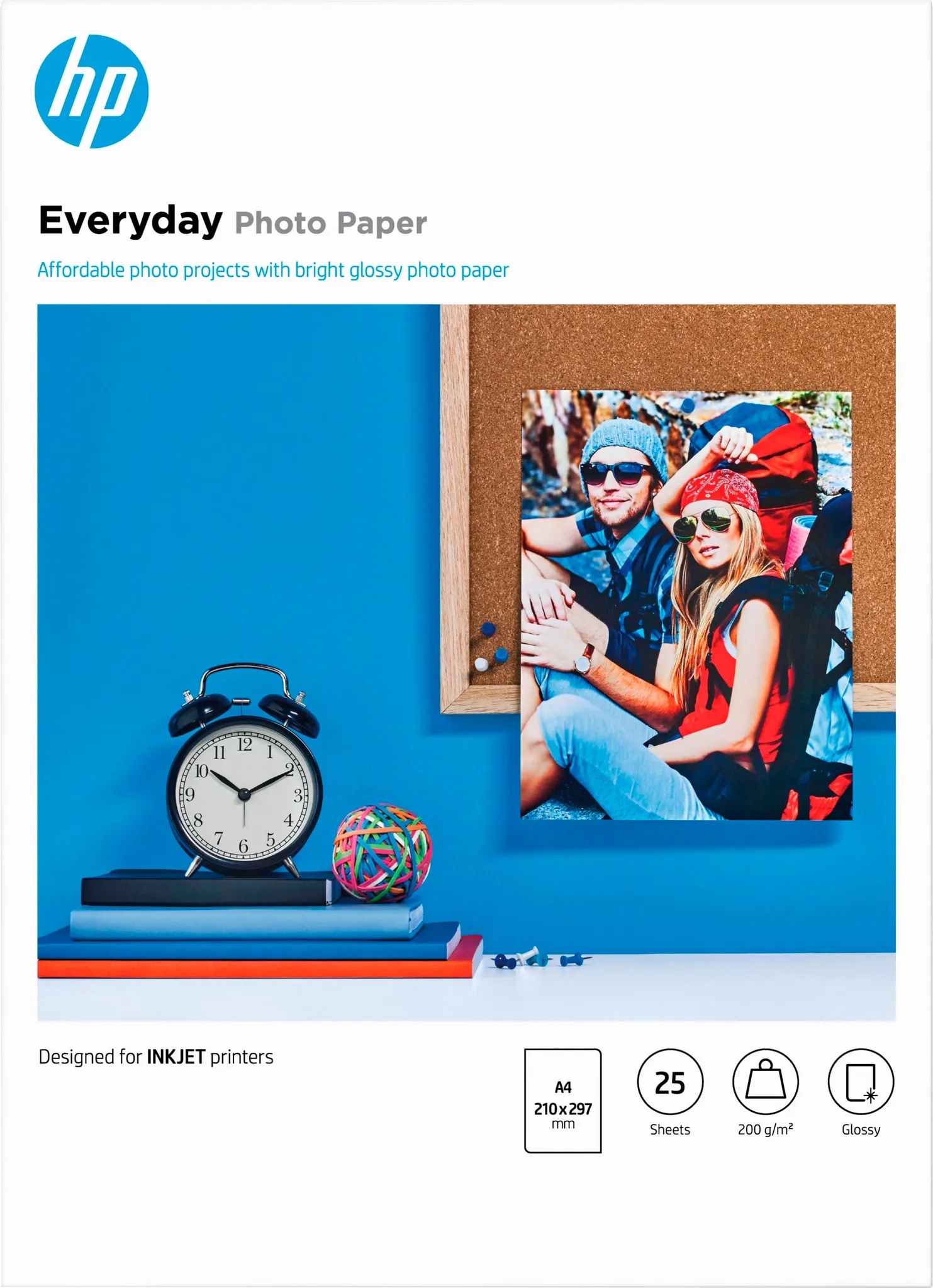 HP Fotopapier »Everyday glänzend - 25 Blatt/A4/210 x 297«, DIN-A4 HP weiß
