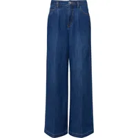Comma, Wide Leg Jeans Anna mit Bundfalte - blau - 46/REG
