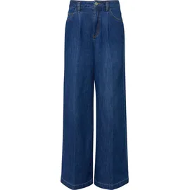 Comma, Wide Leg Jeans Anna mit Bundfalte - blau - 46/REG