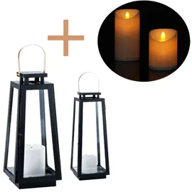 Marrakesch Orient & Mediterran Interior Laterne Metall 40 cm 2er Set schwarz
