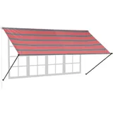 Relaxdays Fallarmmarkise 120 x 350 cm grau/rot 10041471_834