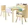 Vevor Kindertisch mit 2 Stühlen & 3-stöckigem Aufbewahrungsschrank, Maltisch Set zum Lesen Lernen Zeichnen Schreiben, Kindersitzgruppe Kindertagesstätte, Basteltisch Schreibtisch, helles Holz