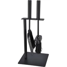 Spetebo Kaminbesteck 3-teilig Metall 0,35 m Schwarz