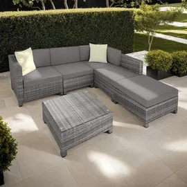 Tectake Polyrattan Lounge-Set grau 403835