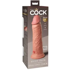 King Cock Elite Naturdildo „8“ Dual Density Silicone Cock“ mit extra starkem Saugfuß, hautfarben hell