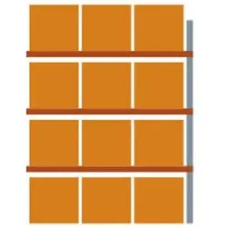 Meta Palettenregal Anbaumodul Multipal 3300 x 2785 x 1100 mm bis 1000 Kg + Palette verzinkt / rotorange 4 Ebenen
