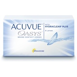 Acuvue OASYS Kontaktlinsen – 2-Wochen-Linsen für Tag und Nacht mit 6,5 dpt und BC 8.8 – UV Schutz, Austrocknungsschutz & extrem Komfortables Tragegefühl – 6 Linsen