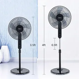 Midea FS40-15FR Standventilator schwarz