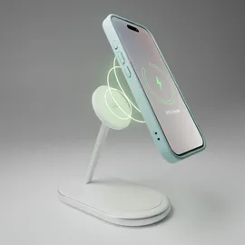 PURO 2in1 Mag Station Kabellose Ladestation für Handy und Kopfhörer - Weiß