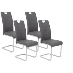 Schwingstuhl Ruby S Grau gepolstert 4er-Set