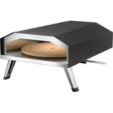 toboli Gas Pizzaofen mit Pizzastein Ø330mm mit Drehfunktion tragbar für Garten und Outdoor geeignet