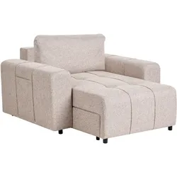 Chaiselongue INNVIK Stoff Hellbraun mit Stauraum