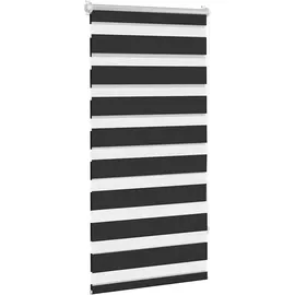 vidaXL Doppelrollo Seitenzug 80 x 150 cm schwarz