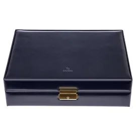 SACHER Uhrenetui für 10 Uhren Leder Navy