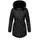 Navahoo Damen, Warmer Winterparka mit doppelter Kunstpelz-Kapuze Sweety Deluxe Black Gr. L - L