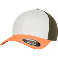 Flexfit 3-Tone Cap Neonorange/White/Olive, L/XL