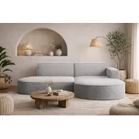 kaiser möbel Ecksofa Designer MODENA STUDIO L stoff Cord, Ecksofa, Cord Sofa, L-Form, Links/Rechts wählbar grau