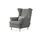 Konsimo Ohrensessel Stralis Webstoff 82 x 108 x 80 cm Grau mit Kissen