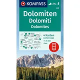 Kompass Wanderkarten-Set 672 Dolomiten, Dolomiti, Dolomites (4 Karten) 1:35.000