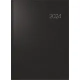 Brunnen Tageskalender Buchkalender 2024 Modell 787 1 Seite = 1 Tag, 1 Seite Monatsübersicht vor jedem Monat Blattgröße 21 x 29,7 cm A4 schwarz