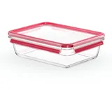 Emsa Clip&Close Glas rechteckig 2l Aufbewahrungsbehälter rot (N1041100)