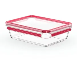Emsa Clip&Close Glas rechteckig 2l Aufbewahrungsbehälter rot (N1041100)