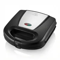 Arendo Waffeleisen Doppelwaffeleisen für belgische Waffeln, rechteckig & kompakt, 750 W, Waffelautomat mit Antihaftbeschichtung, Backampel & isolierter Griff schwarz