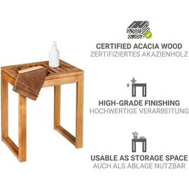Wenko Badhocker Mod. Fondi aus massivem Akazienholz 60 x 39 x 30 cm braun