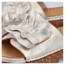 Rieker Pantolette Sommerschuh, Strandschuh, Hausschuh mit modischer Plateausohle beige 43 EU