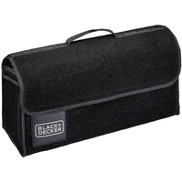 Black & Decker Black+Decker Kofferraum Organizer - Kofferraumtasche - 55 x 15 x 23 CM - 1 großes Fach und 2 Einsätze - Einkaufen und Autozubehör - Mit Klettverschluss - Schwarz