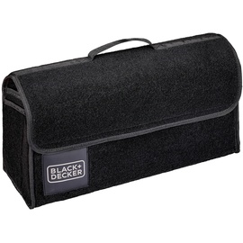 Black & Decker Black+Decker Kofferraum Organizer - Kofferraumtasche - 55 x 15 x 23 CM - 1 großes Fach und 2 Einsätze - Einkaufen und Autozubehör - Mit Klettverschluss - Schwarz