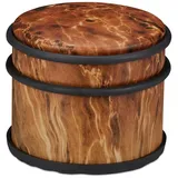 Relaxdays 4 x Türstopper, Holzoptik, Dunkelbraun