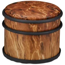 Relaxdays 4 x Türstopper, Holzoptik, Dunkelbraun