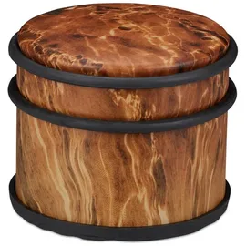 Relaxdays 4 x Türstopper, Holzoptik, Dunkelbraun