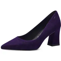 TAMARIS Damen Pumps Leder Blockabsatz bequem; Purple, EU 39