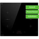 Induktionskochfeld Glaskeramik Induktion 60cm autark 4 Kochstellen 2 Flex-Zonen