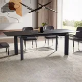 Wohnling Esszimmertisch 180 cm Keramik Schwarz Esstisch Ausziehbar Modern Groß - Schwarz