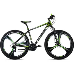 Mountainbike KS CYCLING "Xplicit" Gr. 53, schwarz (schwarz, grün, schwarz), Fahrräder, 53cm, 29 Zoll (73,66cm), für Herren, Kettenschaltung