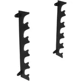 Gorilla Sports GORILLA SPORTS® Langhantel Wandhalterung - 5 Aufnahmen, bis 300kg Belastbar, aus Stahl, Schwarz - Hantelstangen Wandhaken, Wandbefestigung, Hantelstangenhalterung, Hanteln Halterung für Wandmontage