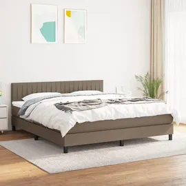 vidaXL Boxspringbett mit Matratze Taupe 180x200 cm Stoff - Taupe