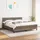 vidaXL Boxspringbett mit Matratze Taupe 180x200 cm Stoff - Taupe