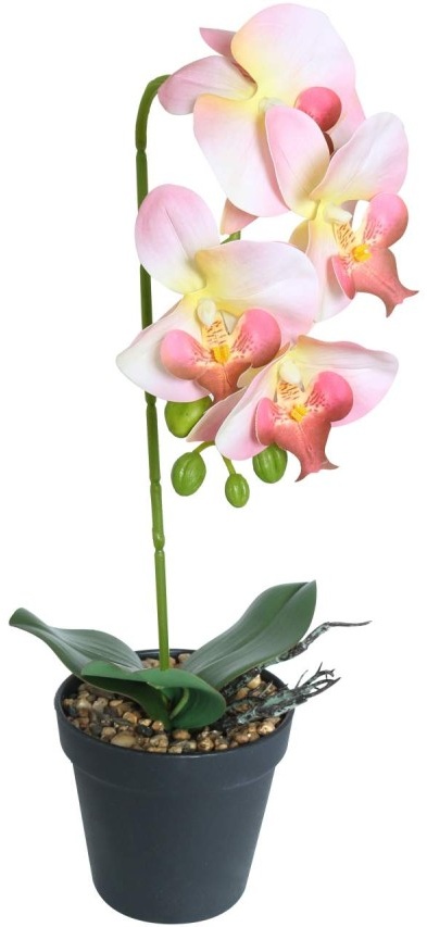 Künstliche Orchidee Rosa im Topf Höhe 40 cm Kunstblume Pflanze