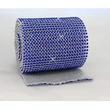 Hotfix Sapphire Blau Mesh Strassband SS8 Borte zum aufbügeln, Strasssteine, Breite wählbar, Mind. 1,15m lang 24reihig / 78mm x 1150mm