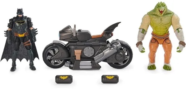 Batman Batcycle with 10 cm Killer Croc & Batman