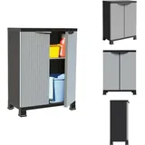 Kunststoffschrank 68x39x92 cm Rattan-Design - Aufbewahrungsbox - Garderobe - Schuhschrank - Werkzeugschrank - Plastikmöbel
