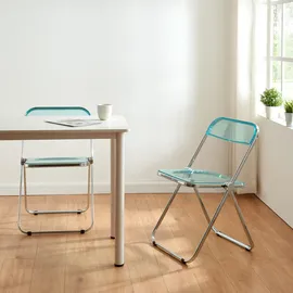 [en.casa] Stühle, Pornainen 2er Set Hellblau, transparent