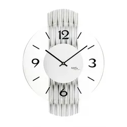 AMS -Wanduhr Silber Quarz 38cm- 9694