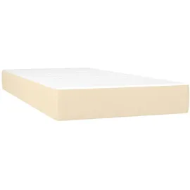 vidaXL Boxspringbett mit Matratze & LED Creme 200x200 cm Stoff