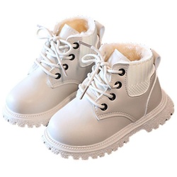 Daisred Kinder Stiefelette Mädchen Stiefeletten Winter Boots Stiefel weiß 23(Innenlänge 14CM)